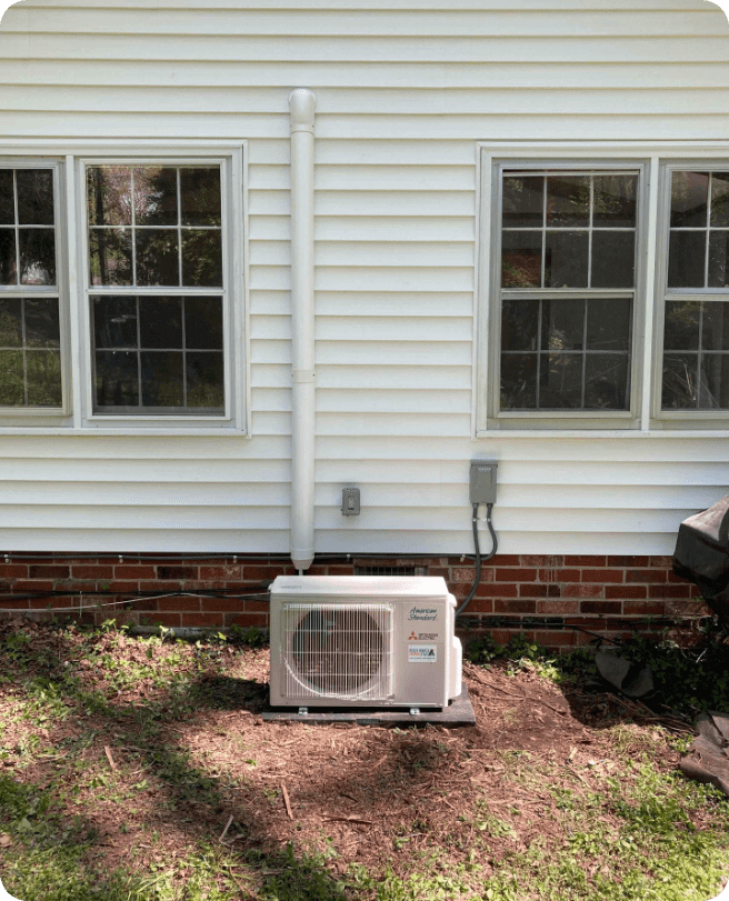 Ductless mini split indoor head unit installed in a great room in Greer, SC by Blue Ridge Heating & Air